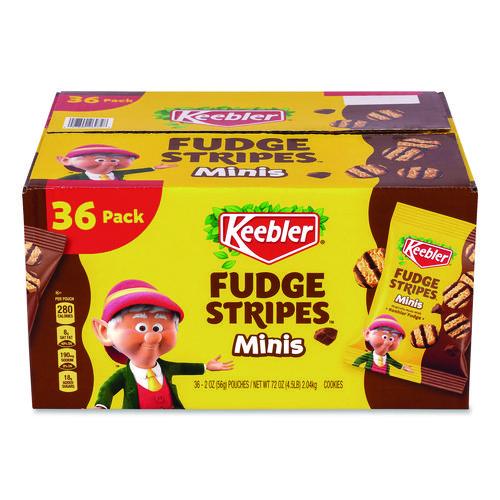 Image of Keebler® 027800262728 Mini Cookies, Fudge Stripes, 2 oz Pouch, 36/Box