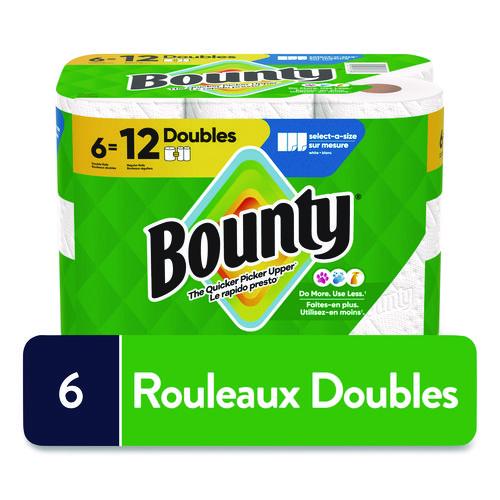 Image of Bounty® 80798314 Select-a-Size Kitchen Roll Paper Towels, 2-Ply, 6 x 11, White, 82 Sheets/Double Roll, 6 Rolls/Carton