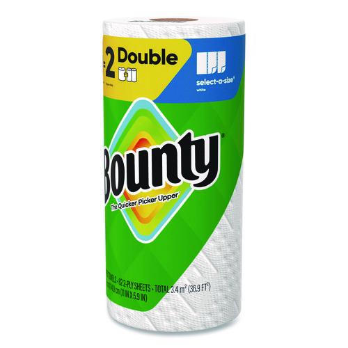 Image of Bounty® 80798319 Select-a-Size Kitchen Roll Paper Towels, 2-Ply, 5.9 x 11, White, 82 Sheets/Double Roll, 24 Rolls/Carton