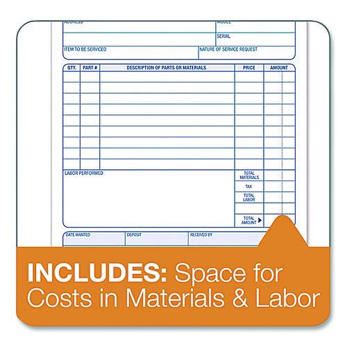 Image of Adams® 3-584 Work Order Form, Three-Part Carbonless, 5.66 x 9, 250 Sets/Pack