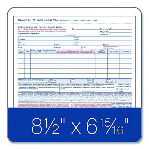 Image of Adams® 9013 Bill of Lading - Short Form for Up to Ten Articles, Three-Part Carbonless, 8.5 x 6.94, 50 Forms Total