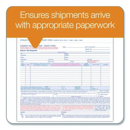 Image of Adams® 9013 Bill of Lading - Short Form for Up to Ten Articles, Three-Part Carbonless, 8.5 x 6.94, 50 Forms Total