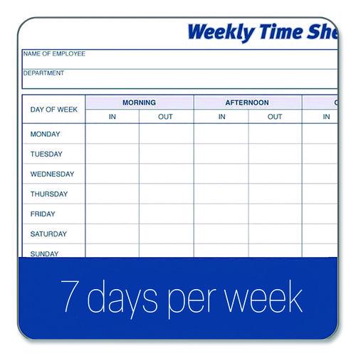 Image of Adams® 9507ABF Weekly Time Sheets, One Part (No Copies), 8.5 x 5.5, 100 Forms/Pad, 2 Pads/Pack