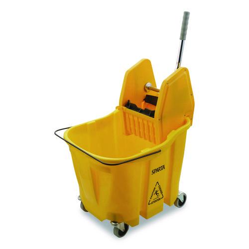 Image of Carlisle 4690404 OmniFit Mop Bucket with Down Press Wringer, 35 qt, Yellow