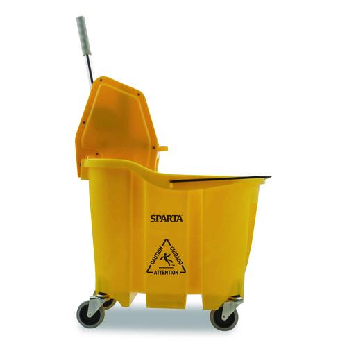 Image of Carlisle 4690404 OmniFit Mop Bucket with Down Press Wringer, 35 qt, Yellow