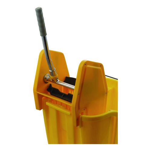 Image of Carlisle 4690404 OmniFit Mop Bucket with Down Press Wringer, 35 qt, Yellow