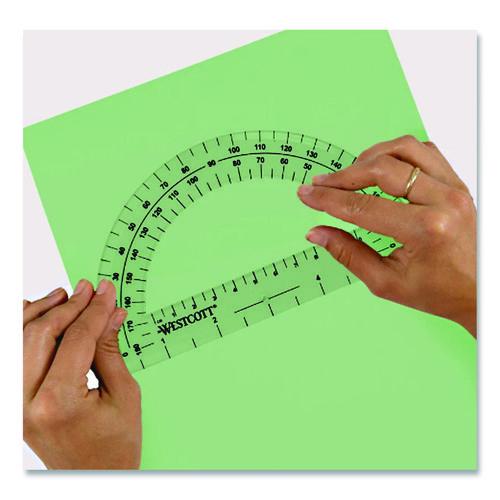 Image of Westcott® 11200 180 Degree Protractor, Plastic, 6" Ruler Edge/180 Degree, Clear