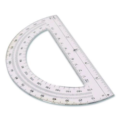 Image of Westcott® 11200 180 Degree Protractor, Plastic, 6" Ruler Edge/180 Degree, Clear