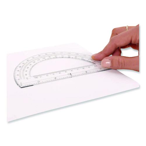 Image of Westcott® 11200 180 Degree Protractor, Plastic, 6" Ruler Edge/180 Degree, Clear
