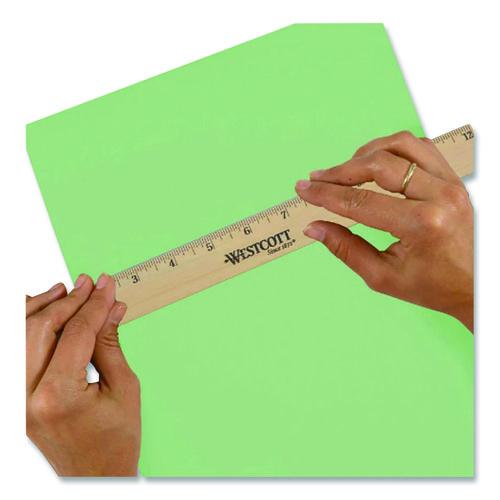 Image of Westcott® 17720 Beveled Wood Ruler, Standard, 12" Long, Natural Hardwood, 12/pack