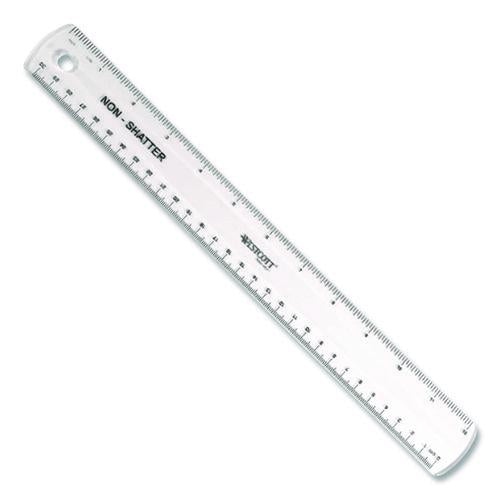 Image of Westcott® 17725 Non-Shatter Flexible Ruler, Standard/metric, 12" (30 Cm) Long, Plastic, Clear, 12/box