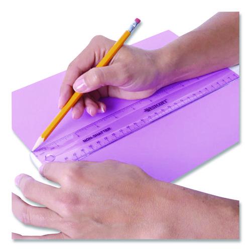 Image of Westcott® 17725 Non-Shatter Flexible Ruler, Standard/metric, 12" (30 Cm) Long, Plastic, Clear, 12/box