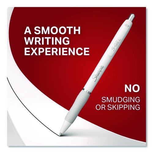 Image of Sharpie® S-Gel 2126207 S-Gel Fashion Barrel Gel Pen, Retractable, Medium 0.7 Mm, Black Ink, Pearl White Barrel, 4/pack