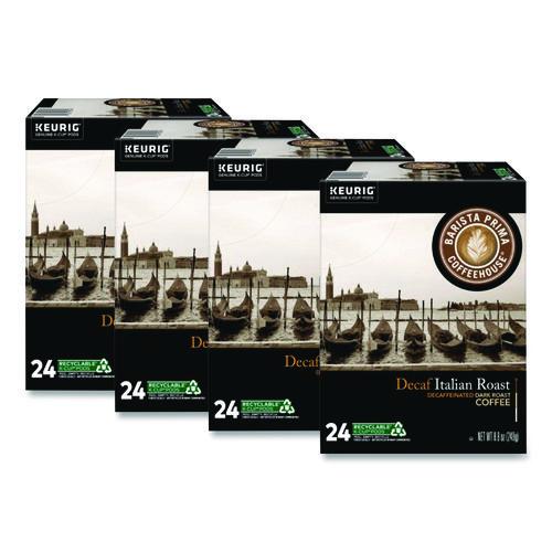 Image of Barista Prima Coffeehouse® 5000355677 Decaf Italian Roast Coffee K-Cups, 24/Box, 4 Boxes/Carton