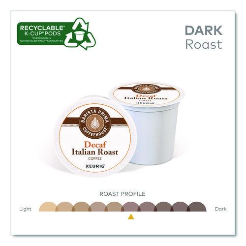 Image of Barista Prima Coffeehouse® 5000355677 Decaf Italian Roast Coffee K-Cups, 24/Box, 4 Boxes/Carton