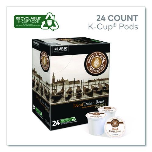 Image of Barista Prima Coffeehouse® 5000355677 Decaf Italian Roast Coffee K-Cups, 24/Box, 4 Boxes/Carton