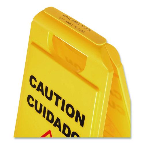 Image of Carlisle 3690000 Wet Floor Sign (English/Spanish), 11 x 25 x 25, Yellow