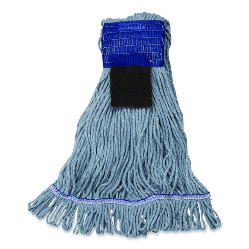 Image of Carlisle 369418S14 Medium Blue Looped-End Mop, Cotton, 36 x 6 x 3, Blue