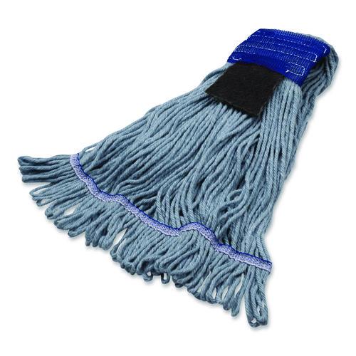 Image of Carlisle 369418S14 Medium Blue Looped-End Mop, Cotton, 36 x 6 x 3, Blue