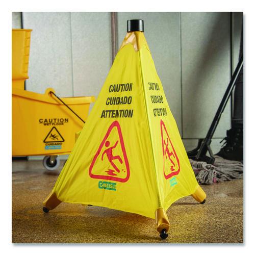 Image of Carlisle 3694204 Pop-Up Caution Cone, 18 x 22.25 x 20, Yellow