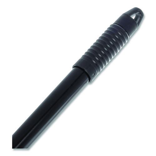 Image of Carlisle 3697000 Vinyl Coated Jaw Style Metal Mop Handle, 1" dia x 60", Black
