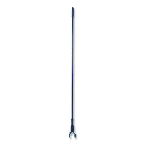 Image of Carlisle 3697000 Vinyl Coated Jaw Style Metal Mop Handle, 1" dia x 60", Black