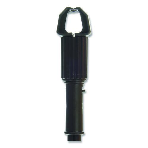 Image of Carlisle 3697000 Vinyl Coated Jaw Style Metal Mop Handle, 1" dia x 60", Black