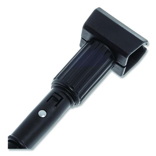 Image of Carlisle 3697000 Vinyl Coated Jaw Style Metal Mop Handle, 1" dia x 60", Black