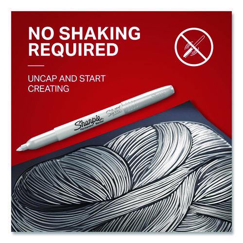 Image of Sharpie® 2003899 Metallic Fine Point Permanent Marker Value Pack, Fine Bullet Tip, Metallic Silver, 36/pack