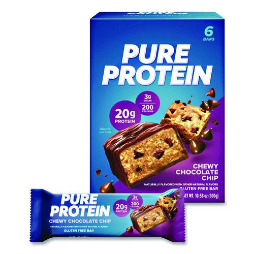 Image of Balance Bar® NRN13353 Pure Protein Bar, Chewy Chocolate Chip, 1.76 Oz Bar, 6/box