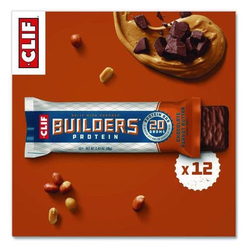 Image of CLIF® Bar CCC160041 Builders Protein Bar, Chocolate Peanut Butter, 2.4 Oz Bar, 12 Bars/box