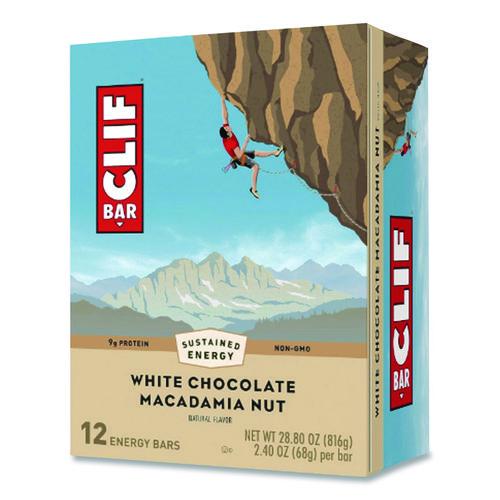 Image of CLIF® Bar CCC161009 Energy Bar, White Chocolate Macadamia Nut, 2.4 Oz Bar, 12 Bars/box
