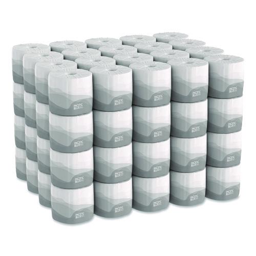 Image of Georgia Pacific® Professional 19881/01 Pacific Blue Basic Embossed Bathroom Tissue, Septic Safe, 1-Ply, White, 550 Sheets/Roll, 80 Rolls/Carton