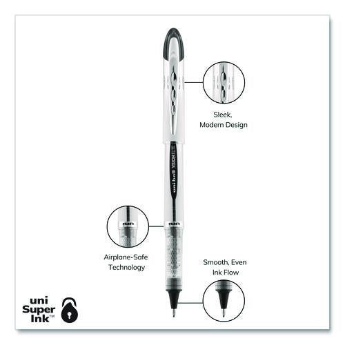 Image of uniball® 61233PP Refill For Vision Elite Roller Ball Pens, Bold Conical Tip, Black Ink, 2/pack