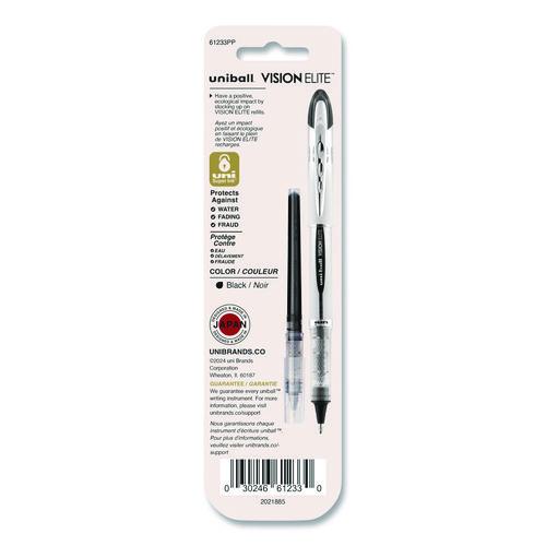 Image of uniball® 61233PP Refill For Vision Elite Roller Ball Pens, Bold Conical Tip, Black Ink, 2/pack