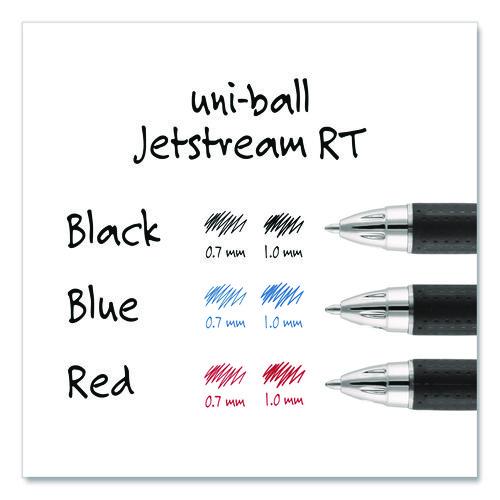 Image of uniball® 62152 Jetstream Hybrid Gel Pen, Retractable, Fine 0.7 mm, Black Ink, Blue/Silver Barrel