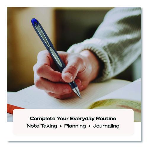 Image of uniball® 62152 Jetstream Hybrid Gel Pen, Retractable, Fine 0.7 mm, Black Ink, Blue/Silver Barrel