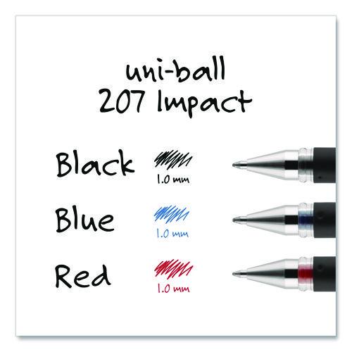 Image of uniball® 65800 207 Impact Gel Pen, Stick, Bold 1 Mm, Black Ink, Silver/black Barrel