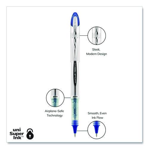 Image of uniball® 69024 VISION ELITE Rollerball Pen, Stick, Bold 0.8 mm, Blue Ink, White/Blue/Clear Barrel