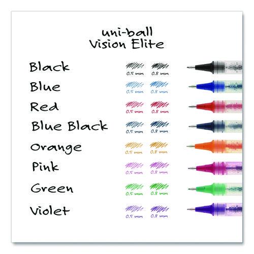 Image of uniball® 69024 VISION ELITE Rollerball Pen, Stick, Bold 0.8 mm, Blue Ink, White/Blue/Clear Barrel