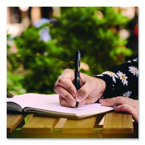 Image of uniball® 70457 207 Plus+ Gel Pen, Retractable, Medium 0.7 mm, Blue Ink, Black Barrel, 4/Pack