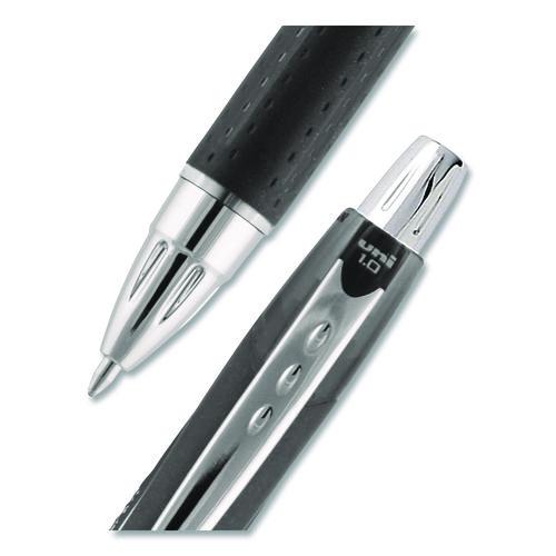 Image of uniball® 73832 Jetstream Hybrid Gel Pen, Retractable, Bold 1 mm, Black Ink, Black/Silver Barrel