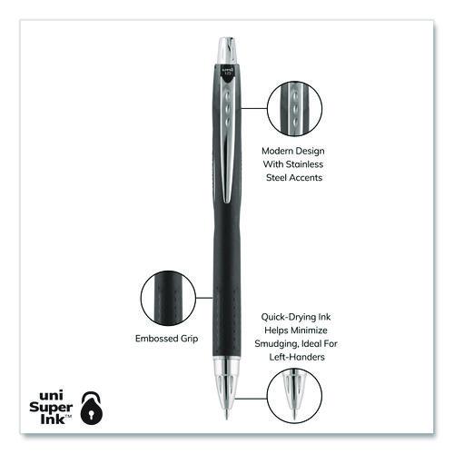 Image of uniball® 73832 Jetstream Hybrid Gel Pen, Retractable, Bold 1 mm, Black Ink, Black/Silver Barrel