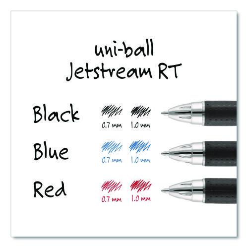 Image of uniball® 73832 Jetstream Hybrid Gel Pen, Retractable, Bold 1 mm, Black Ink, Black/Silver Barrel