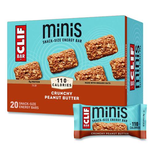 Image of CLIF® Bar CCC36412 Energy Bar, Mini Crunchy Peanut Butter, 0.99 Oz Bar, 20/box
