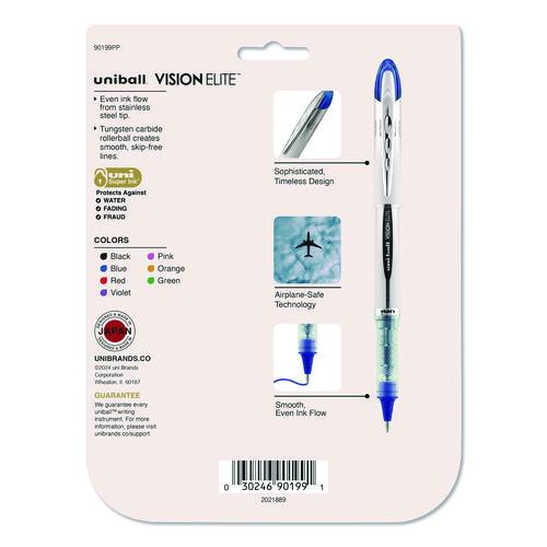 Image of uniball® 90199PP VISION ELITE Rollerball Pen, Stick, Bold 0.8 mm, Assorted Ink and Barrel Colors, 8/Pack