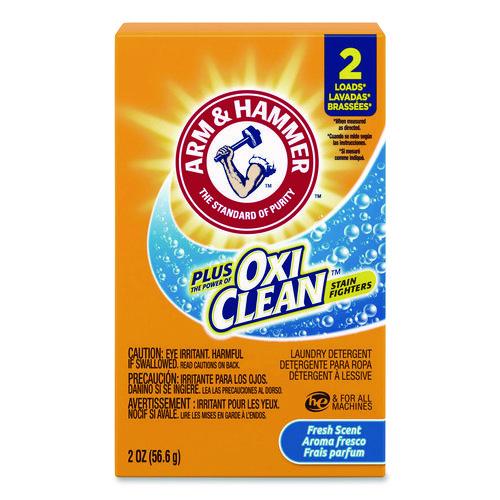 Image of Arm & Hammer 57037-60000 Plus the Power of OxiClean Powder Detergent, 2 oz Box, 156/Carton