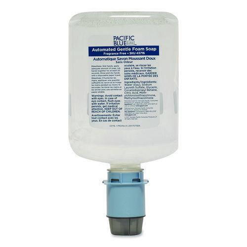 Image of Georgia Pacific® Professional 43716 Pacific Blue Ultra Automated Foam Soap Refill, Fragrance-Free, 1,200 mL, 3/Carton