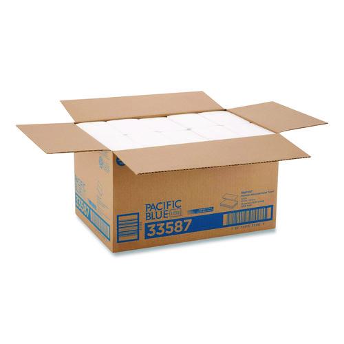 Image of Georgia Pacific® Professional 33587 Pacific Blue Ultra Folded Recycled Paper Towels, 1-Ply, 10.2 x 10.8, White, 220/Pack, 10 Packs/Carton