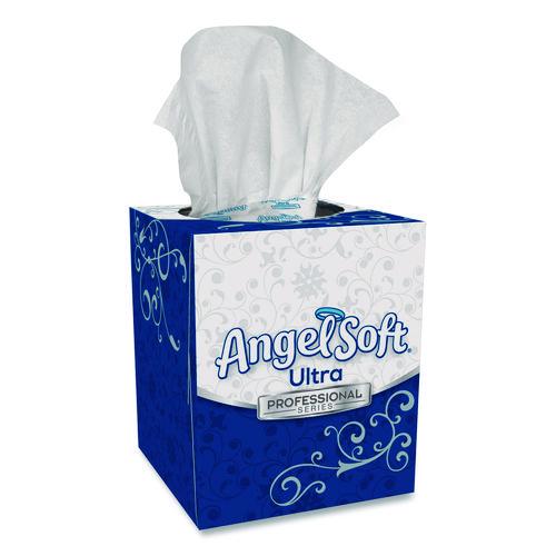 Image of Angel Soft® 4636014 Ps Ultra Facial Tissue, 2-Ply, White, 96 Sheets/box, 10 Boxes/carton